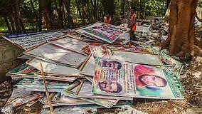 18000 hoardings flex action Pune Municipal Corporation takes action against illegal encroachers