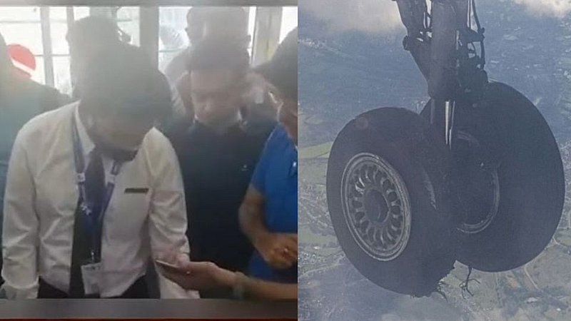 Flight tyre bursts on runway Lohagaon airport