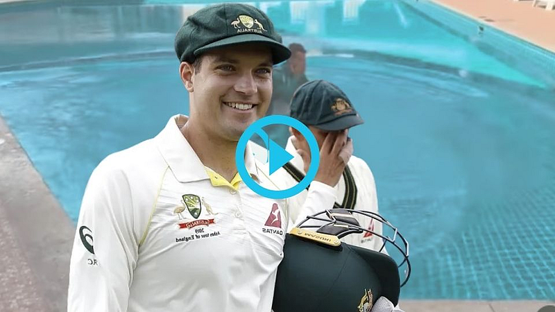 Australian Cricketer Alex Carey Swimming Pool Video of Pakistan Hotel