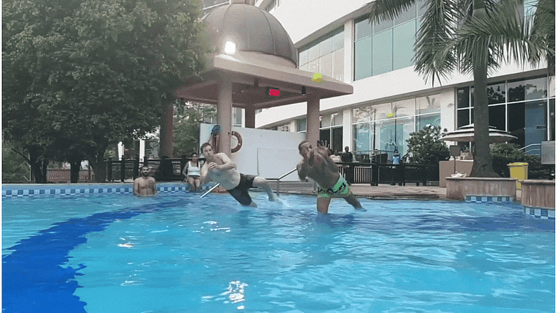 Shikhar Dhawan Swimming Pool Video