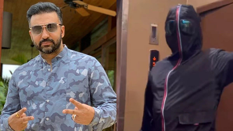 raj kundra face covered jacket