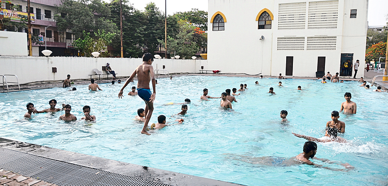after pandemic Crowds of swimmers at the Rajmata Jijau International Swimming Pool Nashik News