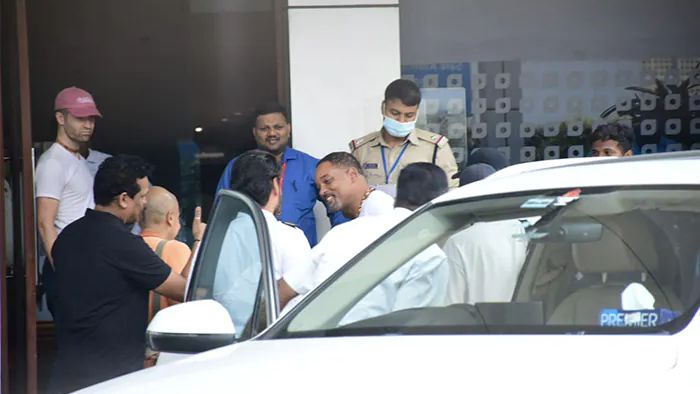 will smith at mumbai -private airport