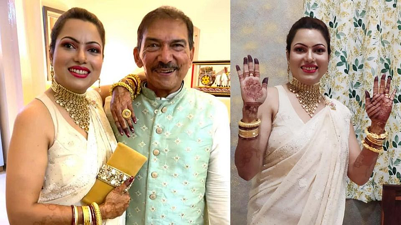 लग्नाचा विधी पूर्ण झाल्यानंतर अरुण लाल यांनी पत्नी बुलबुलचं चुंबन घेतलं आणि दोघांनीही केक कापून हा क्षण साजरा केला.