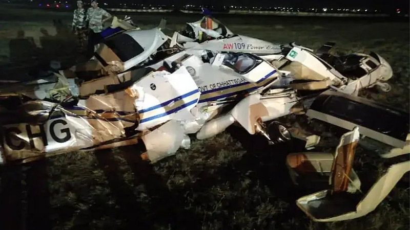 helicopter crash at raipur airport