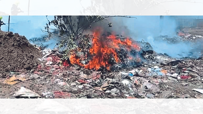 scrap caught fire