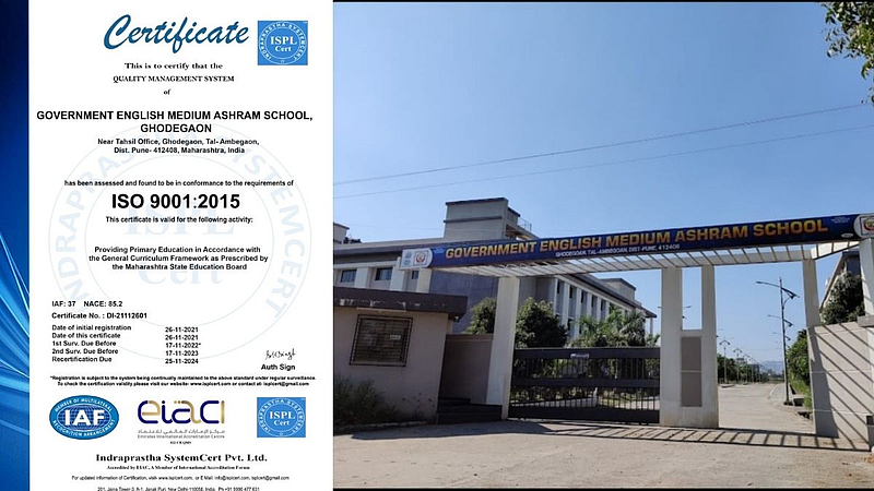 Government English Medium Ashram School is ISO certified Ghodegaon