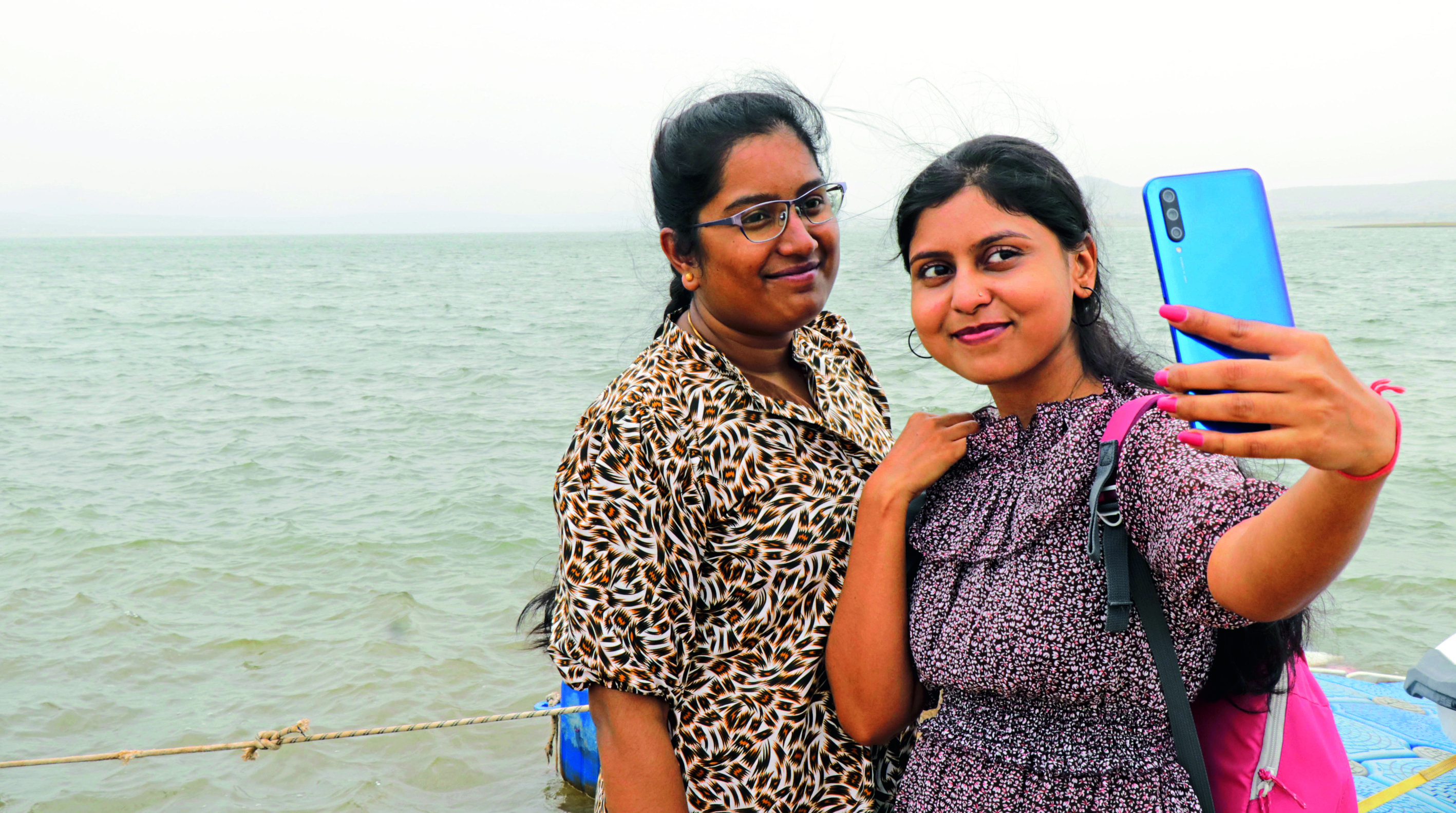 Tourists taking Selfie at MTDC Boat club