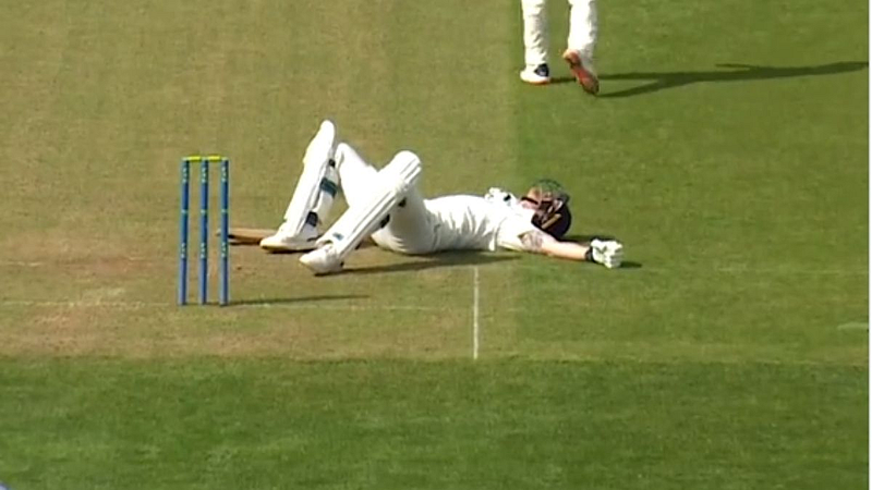 Marnus Labuschagne floors Ben Stokes with short ball in County Championship clash