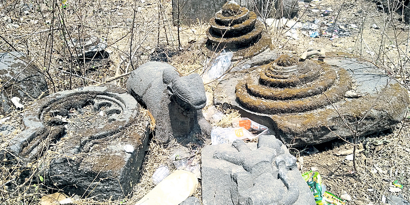 भोरगिरीतील दुर्मिळ शिल्पांकडे दुर्लक्ष