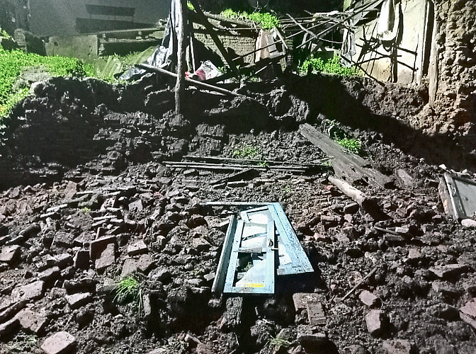 ruined part of the dangerous Saraf wada