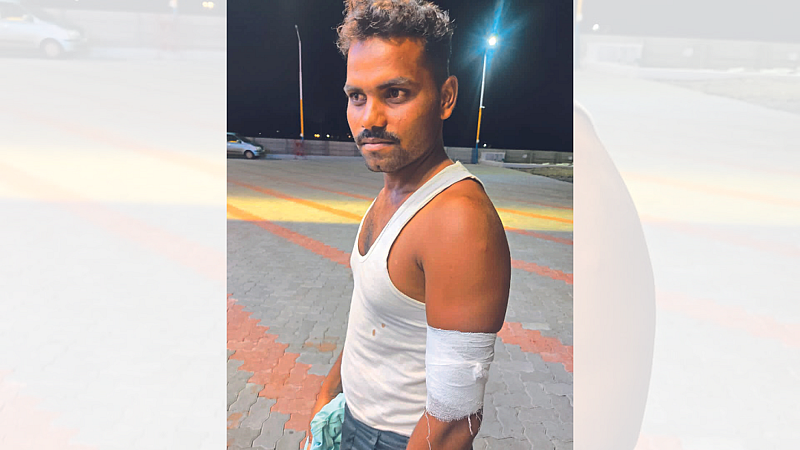Injured farmer Gorakh Jadhav.