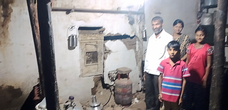 wall of Vijay Koli's house collapsed