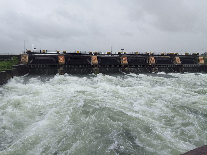 catchment area of dam it has been raining for 4-5 days and discharge of water from Darna Dam has started at 13,334 cusecs.