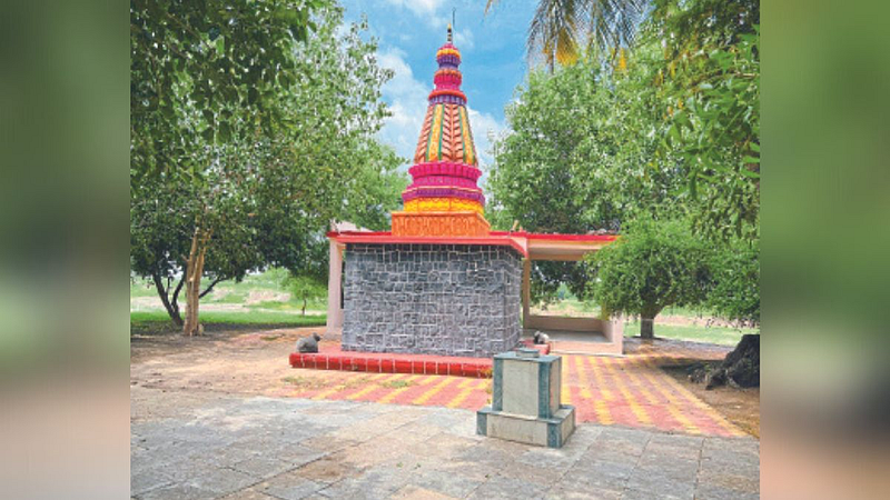 Ancient Shiva temple at confluence of three rivers in Kodegaon