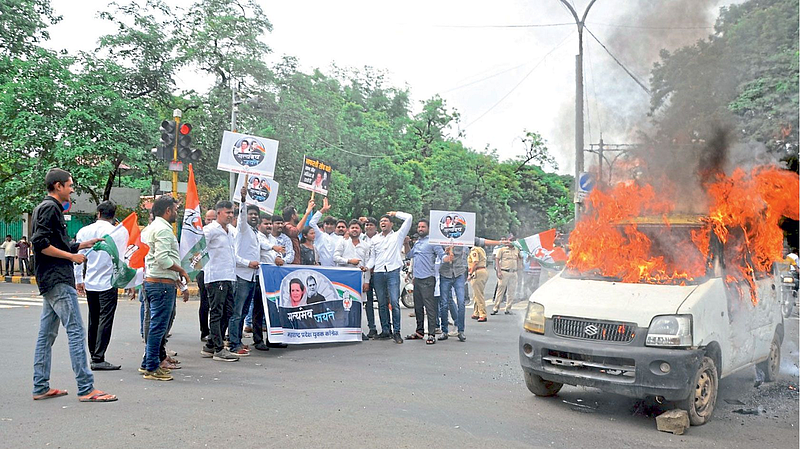 Nagpur GPO Chowk Congress Agitation