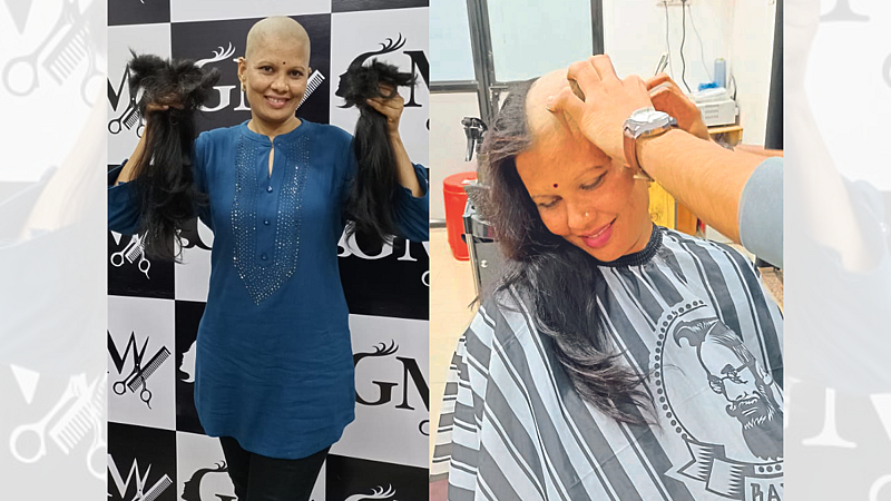 Poonam Birhade with her hair removed