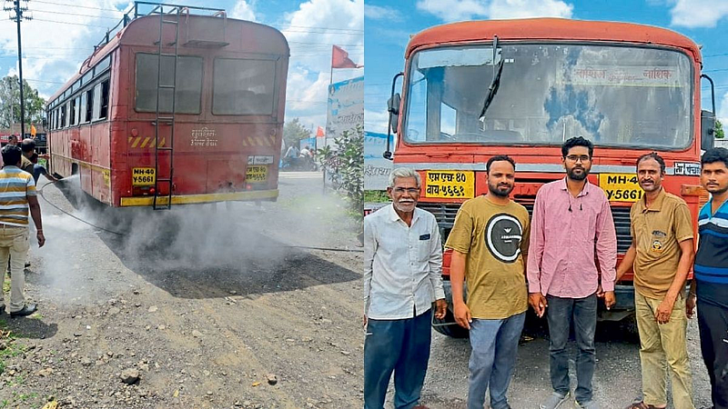 Aurangabad bus wheel Fire accident