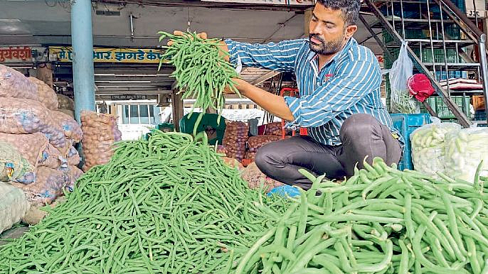 market yard of fruits and vegetables