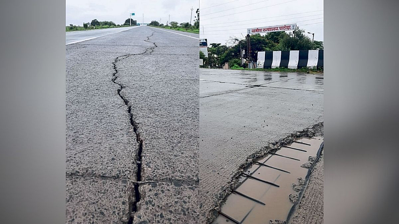 Beed cement layer damage on Nagar Ahmedpur road
