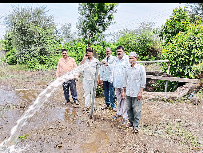 closed well was pumped out by villagers