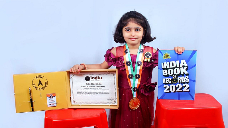 india book of records six-year-old girl from Pune solved 100 maths in just five minutes