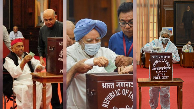 या निवडणुकीवेळी तब्येत ठीक नसतानाही अनेकांनी मतदानाचा हक्क बजावला.