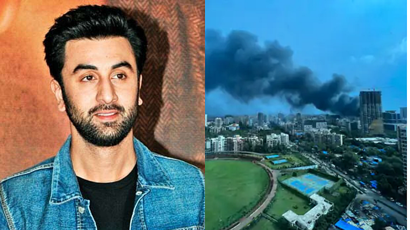 fire at ranbir kapoor starrer luv ranjan film sets at chitrakoot studio andheri mumbai