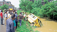 Nagpur road pits School van accident Nagpur road pits School van accident