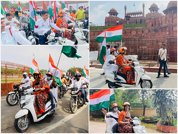 देशााचा अमृतमहोत्सवी स्वातंत्र्याच्या पार्श्वभूमिवर नरेंद्र मोदी यांनी हर घर तिरंगा मोहिम राबवली आहे. या मोहिमेची जनजागृती करण्यासाठी ही रॅली काढण्यात आली होती.