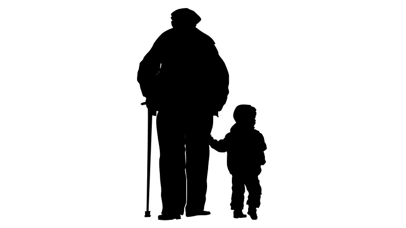 old people with children