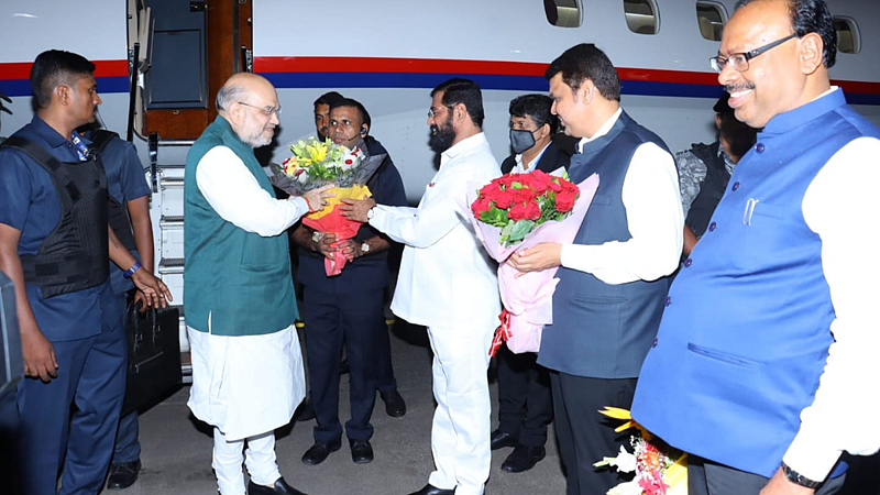 home minister amit shah mumbai Visit amide ganeshotsav 2022 Cm eknath shinde devendra fadanvis