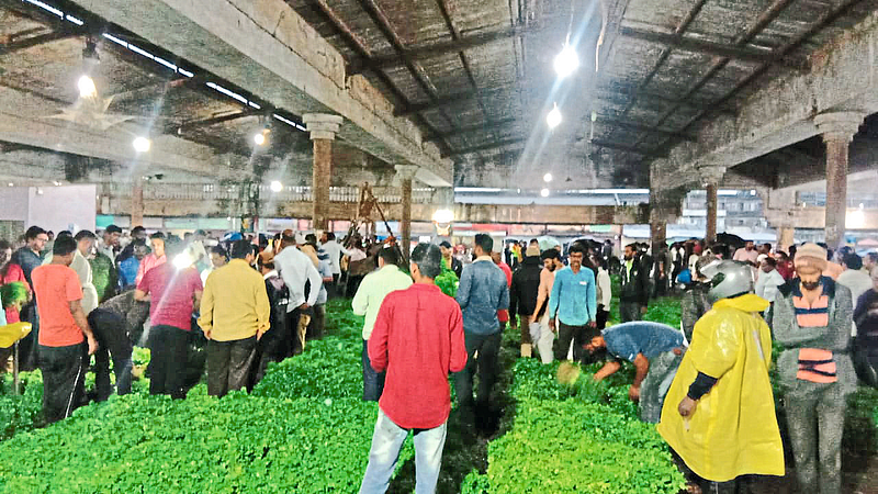 goods sold by the farmers are auctioned in the market committee.