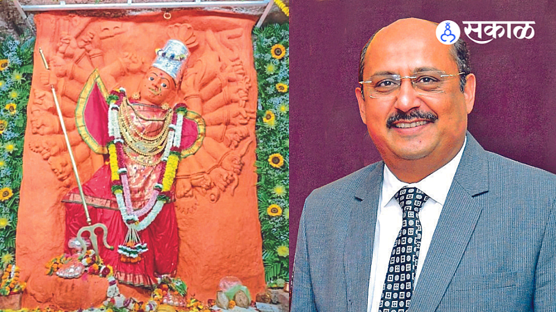 Saptashrungi Devi Idol after conservation & District and Sessions Judge Vardhan Prataprao Desai