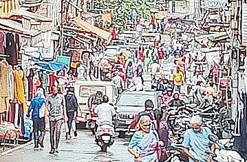 Traffic congestion due to encroachment in Dhumal Point to Dahiful area