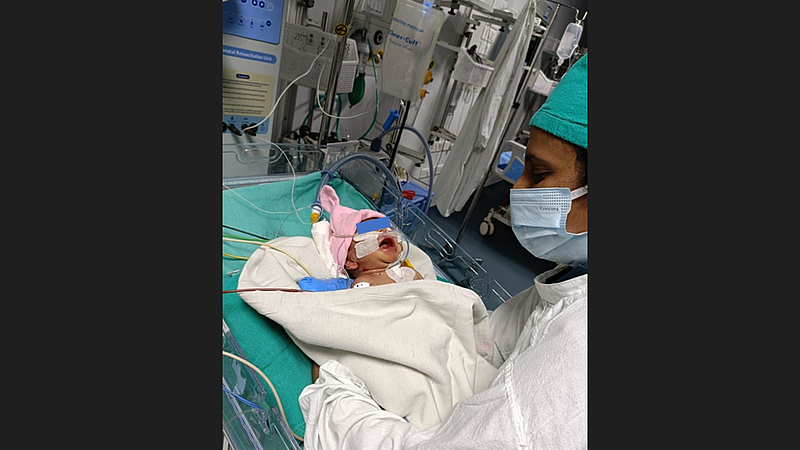 stenting surgery on new born baby