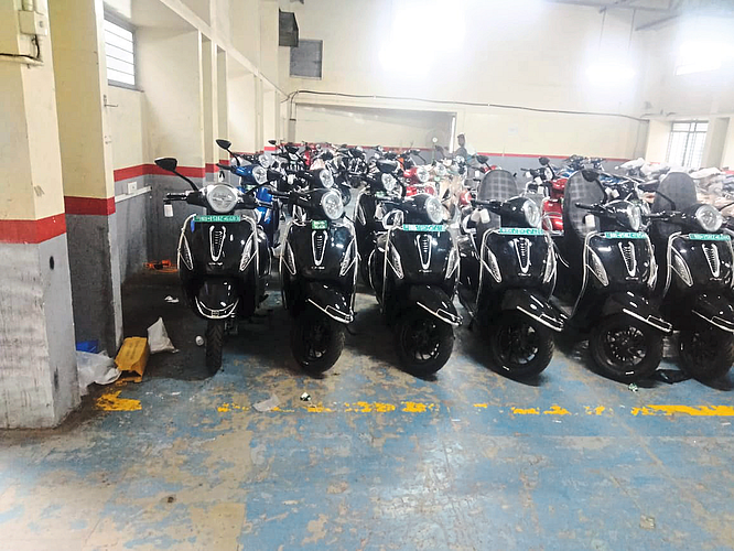 Two wheelers on sale in showrooms on the occasion of Diwali