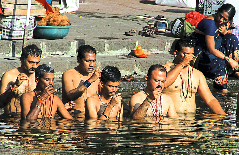 Devotees on Ganga ghat