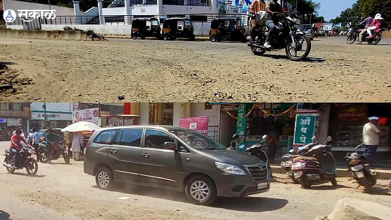 Solapur Pandharpur city road damage Pits