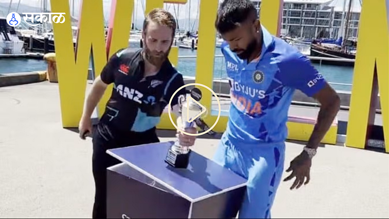 Kane Williamson saves series trophy from falling down
