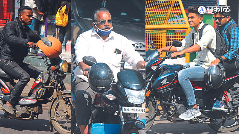 Bike riders without helmet