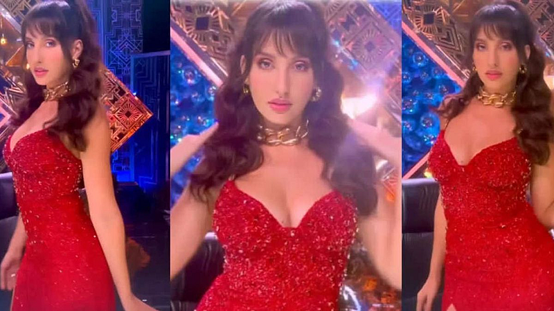 Jhalak Dikhhla Jaa 10 judge Nora Fatehi trolled for wearing red bodycon dress with plunging neckline