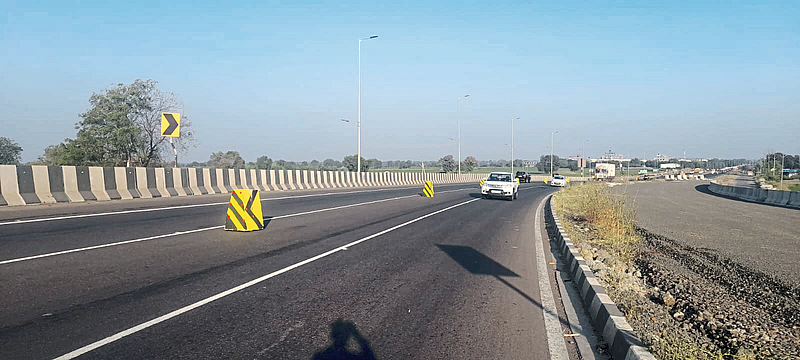 Road Construction Work Incomplete