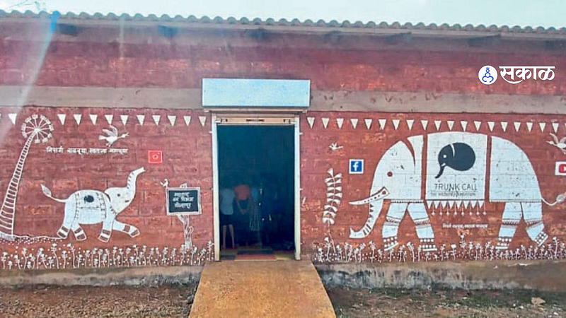 Positive messages about elephant painted on the walls of schools kolhapur