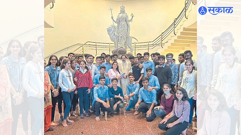 K C Pandey with students