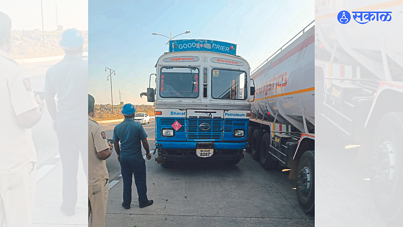 Fuel tanker standing on the road at Nagapur