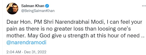 PM Modi Mother Heeraba Modi Demise Shah Rukh Khan Salman Khan Trolled