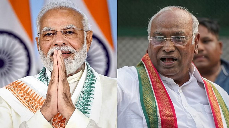 Narendra Modi and Mallikarjun Kharge