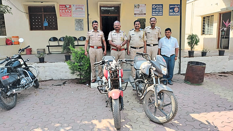 Bikes seized from thieves by police station officials.