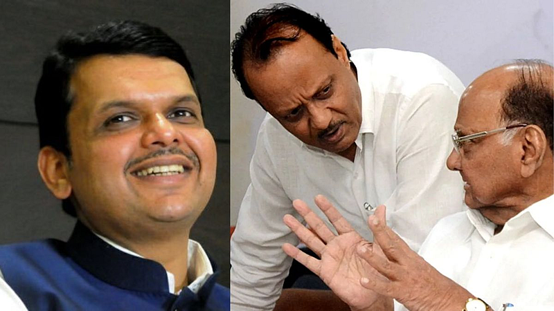 Sharad Pawar, AJit Pawar and Devendra Fadnavis